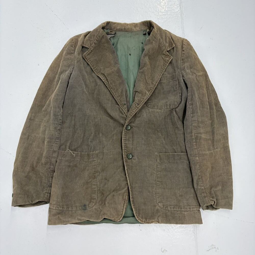 Vintage 60s Brown Distressed Cotton Corduroy Jacket